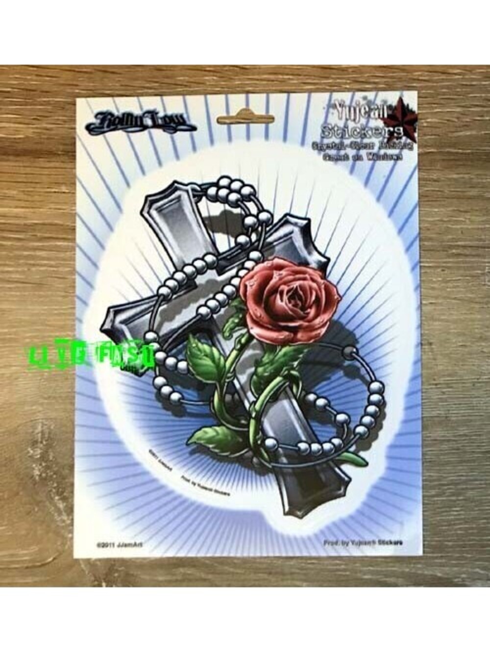 Rollin Low Rosary Gorgeous Cross 6x8 Skateboard Die-Cut Wall Auto Decal STICKER